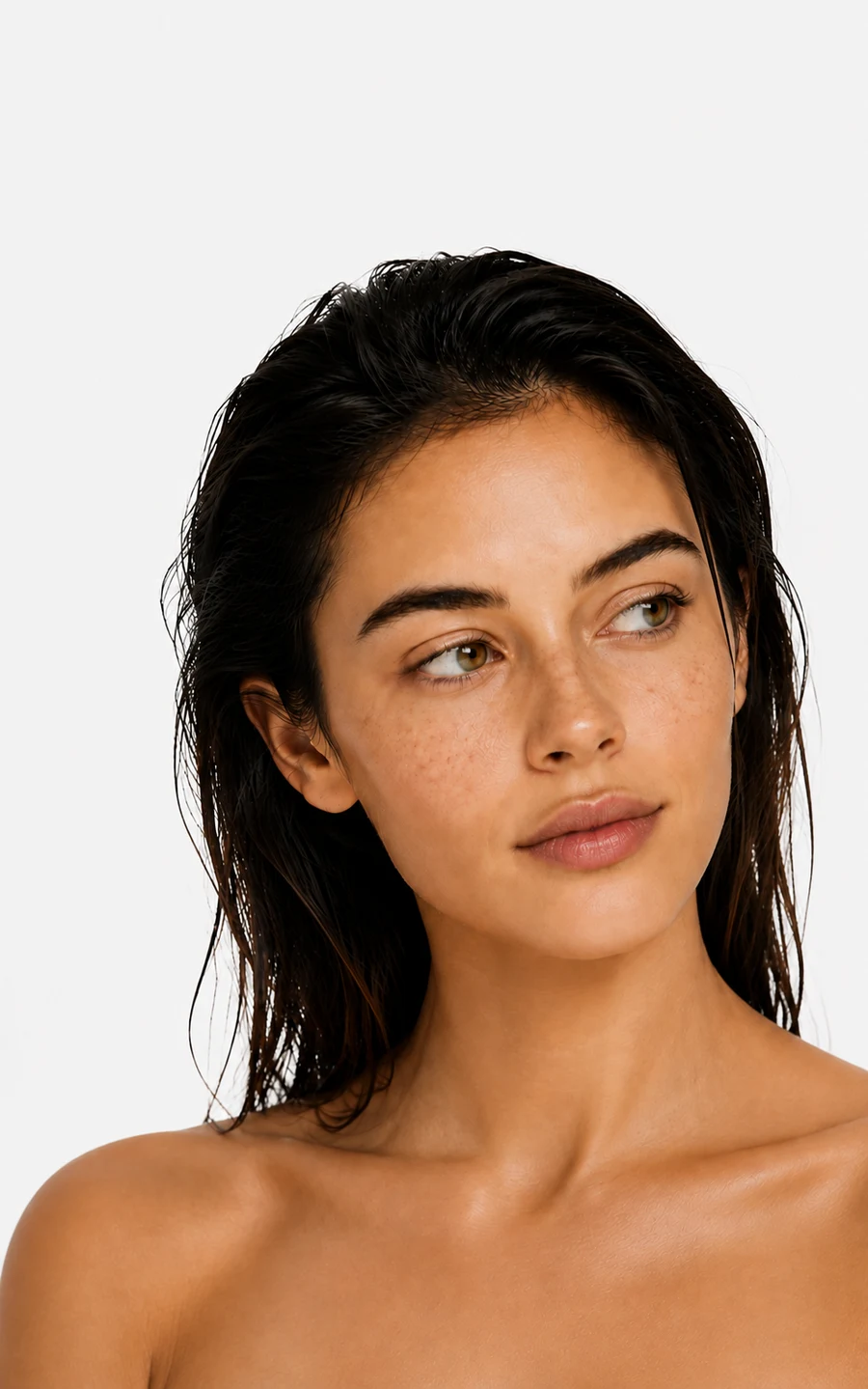 A selfie being analysed in Easly, with a skin balance score of 52